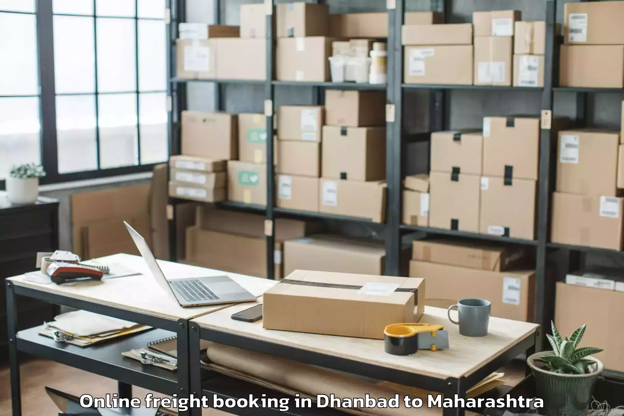 Top Dhanbad to Mudkhed Online Freight Booking Available